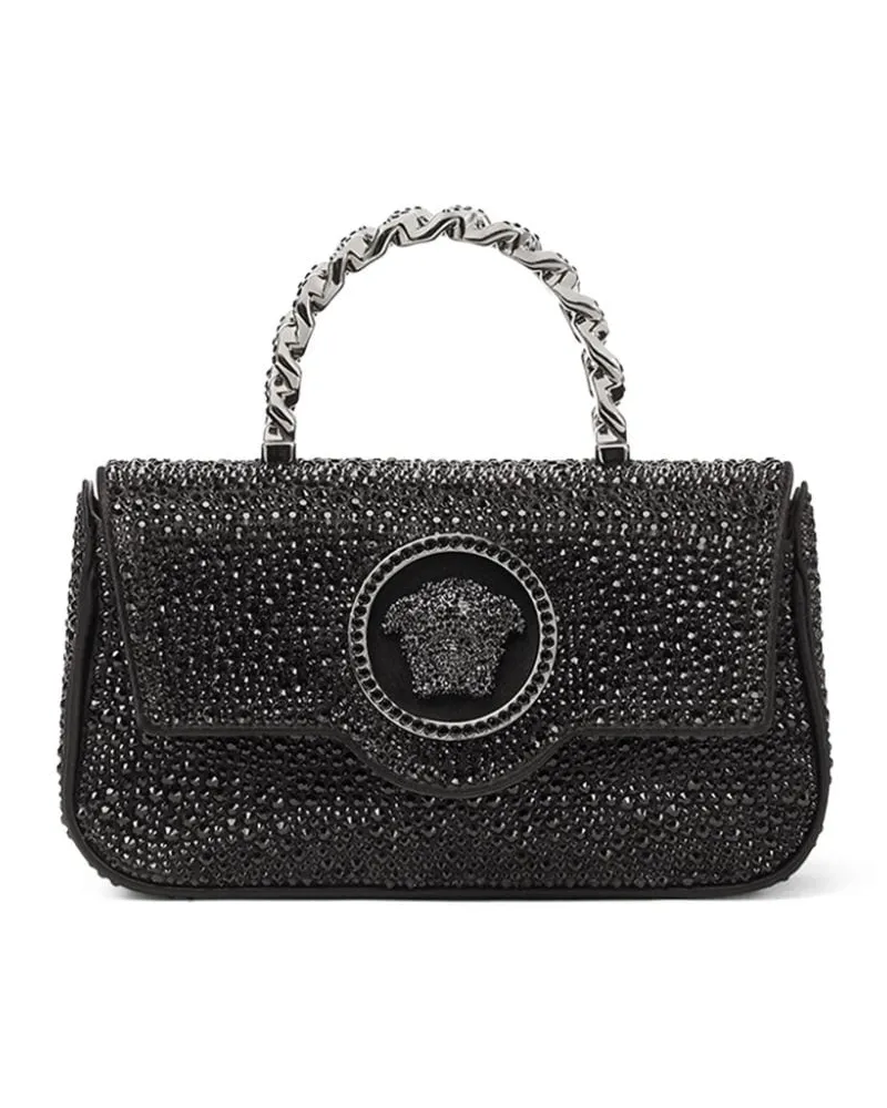 Versace La Medusa Mini-Tasche mit Kristallen - Schwarz Schwarz
