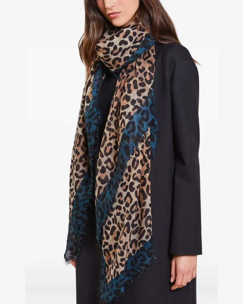 Faliero Sarti Schal mit Leoparden-Print - Braun Braun