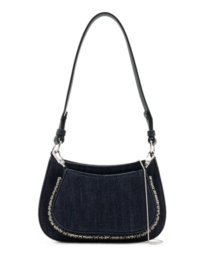 Rosantica Koala Schultertasche aus Denim mit Kristallverzierung - Blau Blau