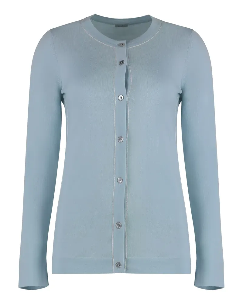 Malo Cardigan aus Schurwolle - Blau Blau
