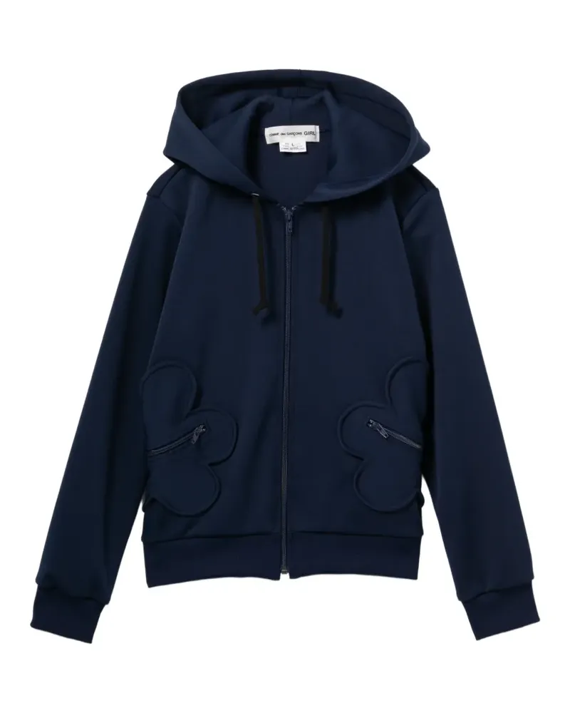 Comme des Garçons flower appliqué zip hoodie - Rosa Rosa