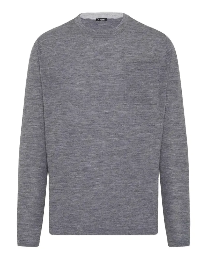 Kiton Meliertes T-Shirt aus Wolle - Grau Grau