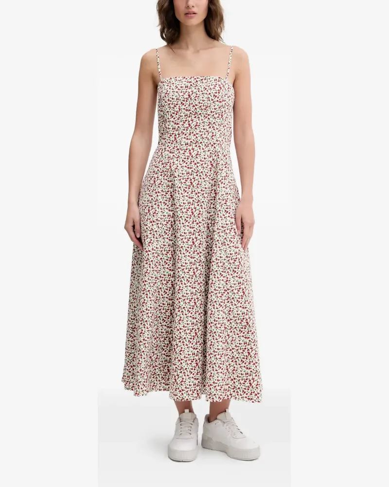 Abercrombie & Fitch floral-print strapless midi dress - Weiß Weiß