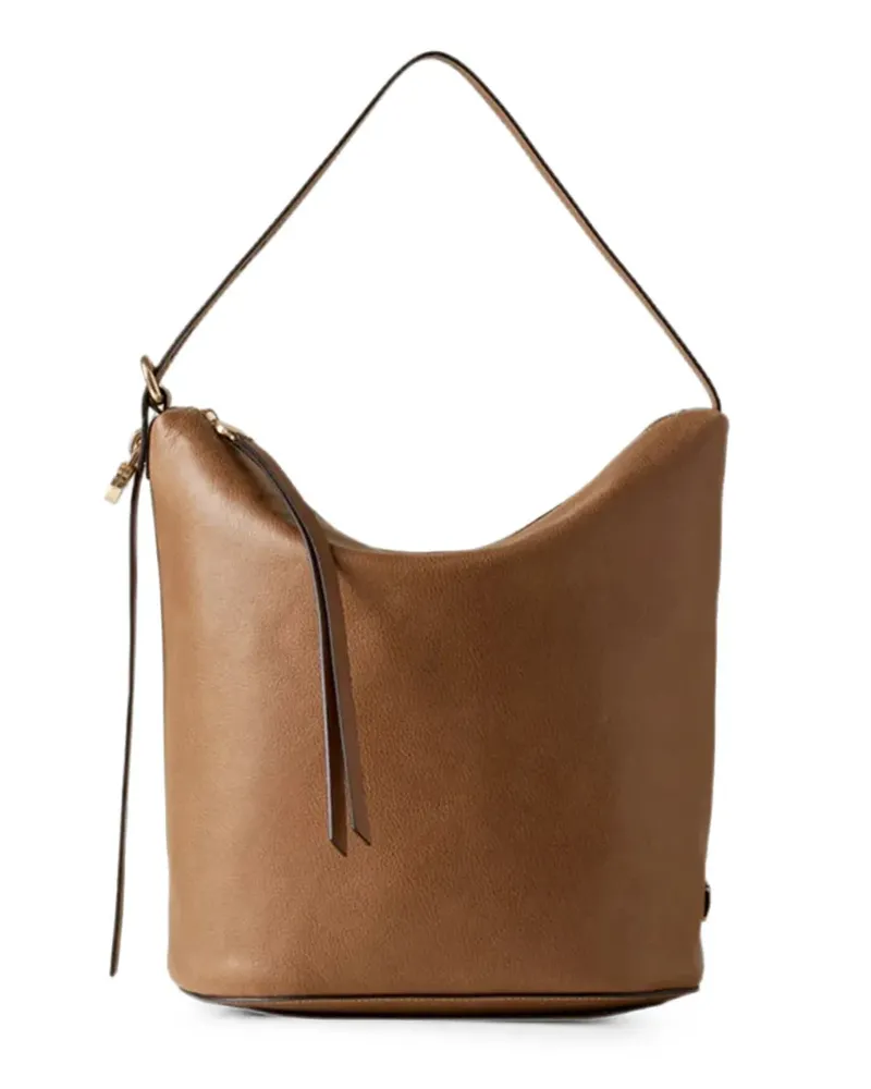 Borbonese medium Prive zip-fastening bucket bag - Braun Braun
