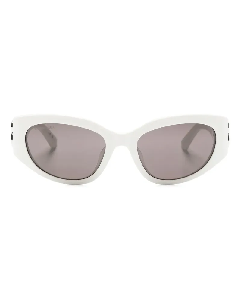 Balenciaga Bossy Sonnenbrille mit rundem Gestell - Weiß Weiß