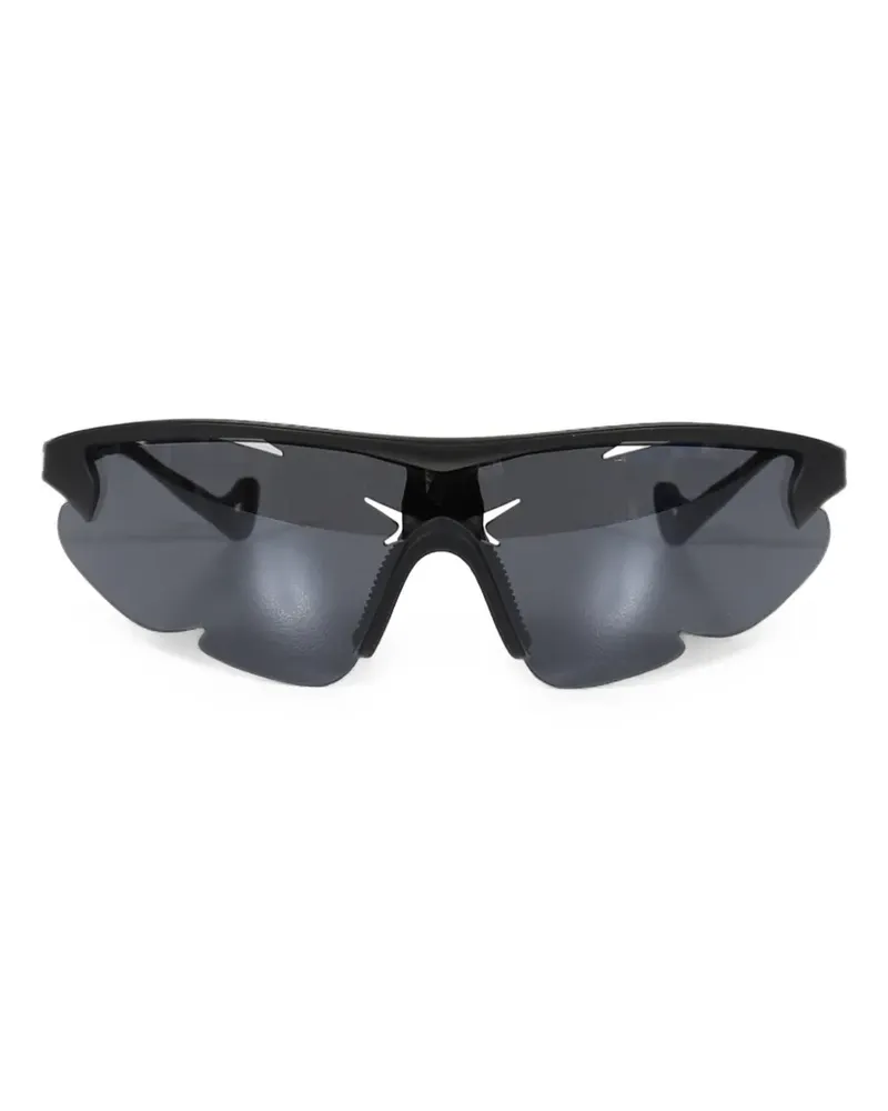 Post Archive Faction x District Vision Junya Racer Sonnenbrille mit geometrischen Gestell - Schwarz Schwarz