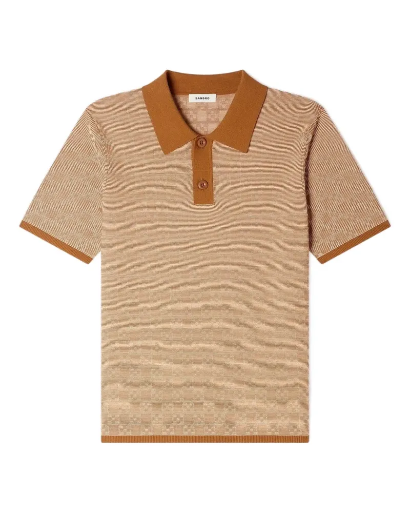 Sandro Gemustertes Poloshirt - Nude Nude