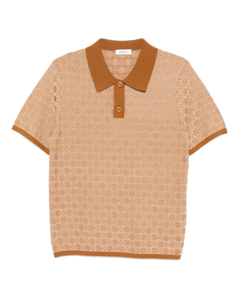 Sandro Gemustertes Poloshirt - Nude Nude
