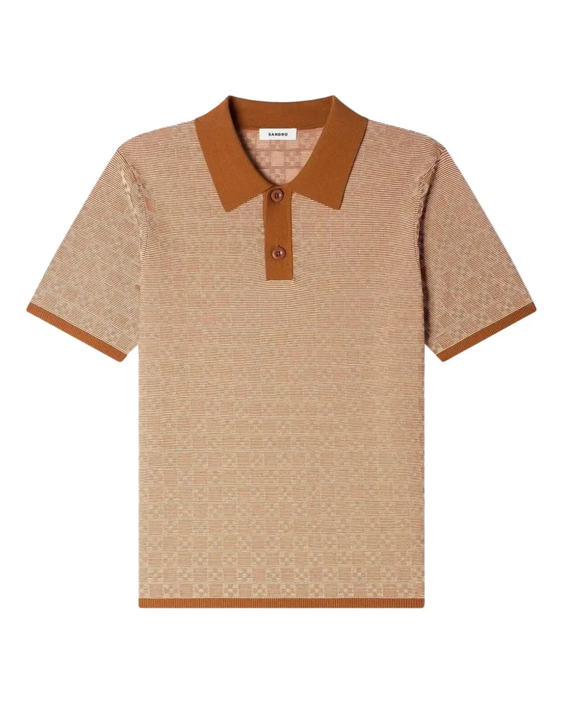 Sandro Gemustertes Poloshirt - Nude Nude