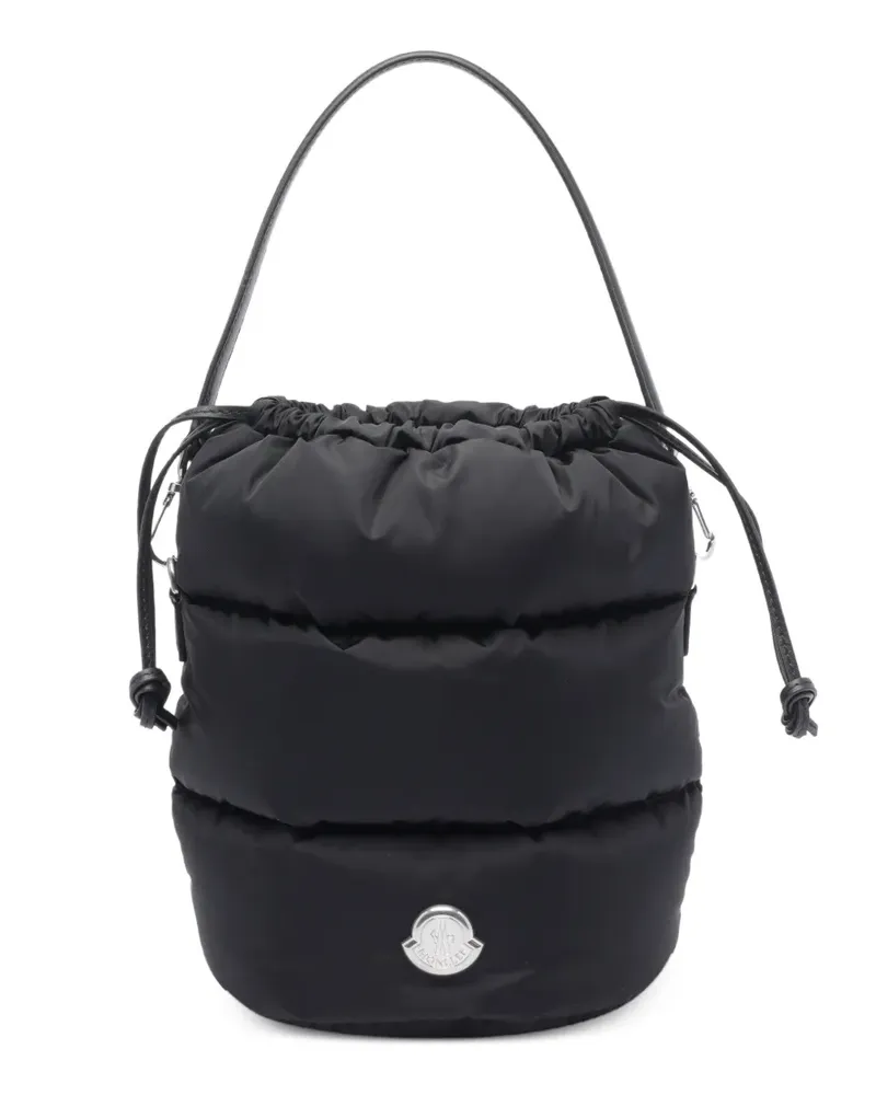 Moncler Caradoc logo patch bucket bag - Schwarz Schwarz