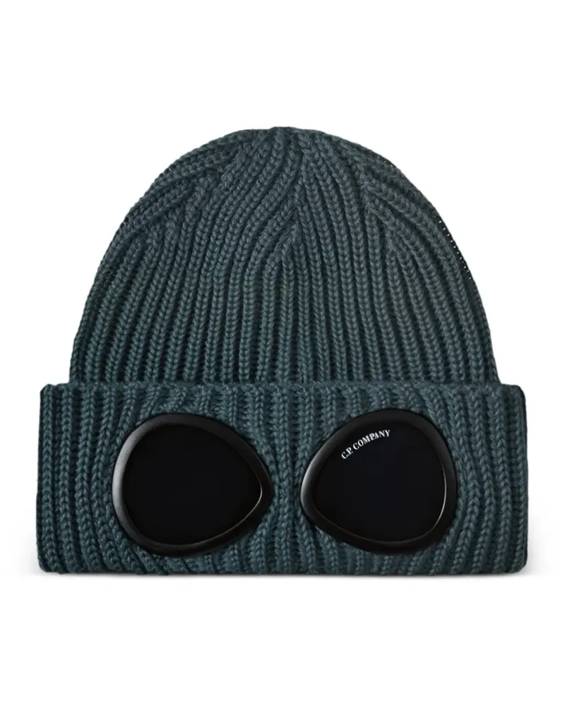 C.P. Company Goggle ribbed knit beanie hat - Blau Blau