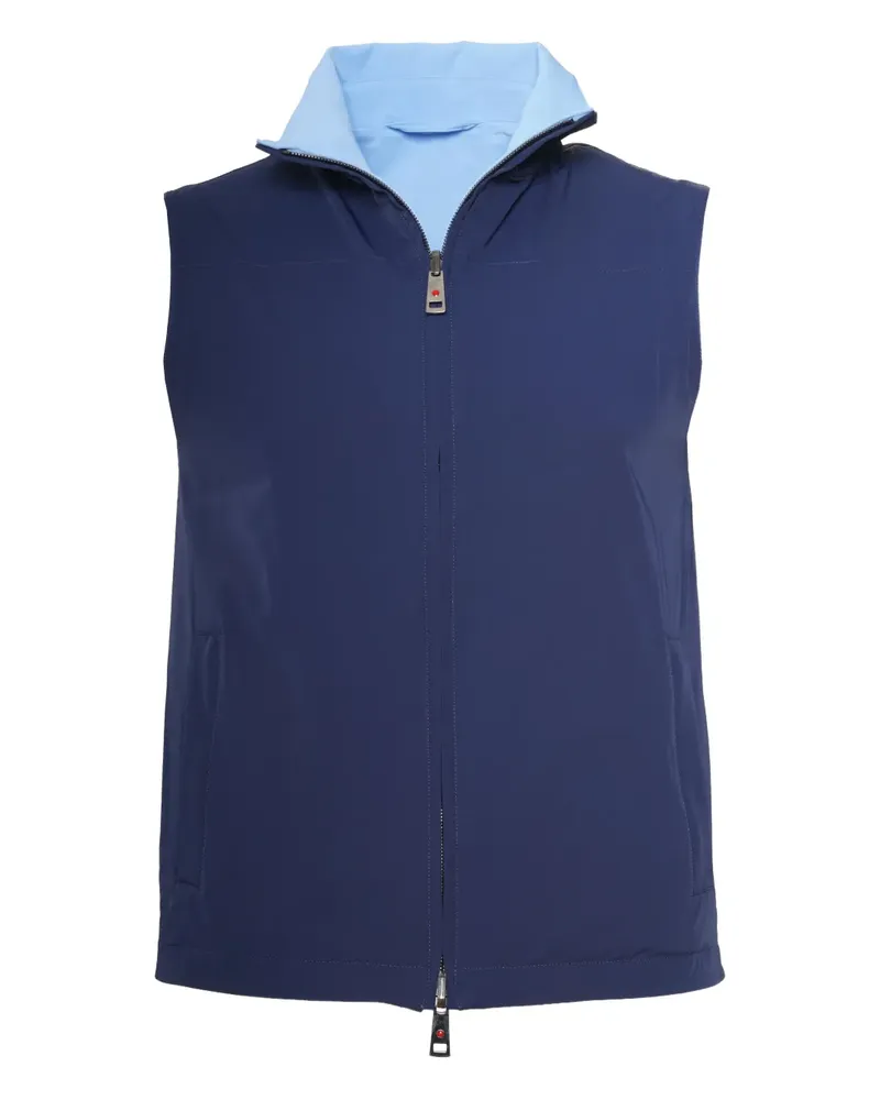 Kiton Wendbare Ivan Weste mit Reißverschluss - Blau Blau