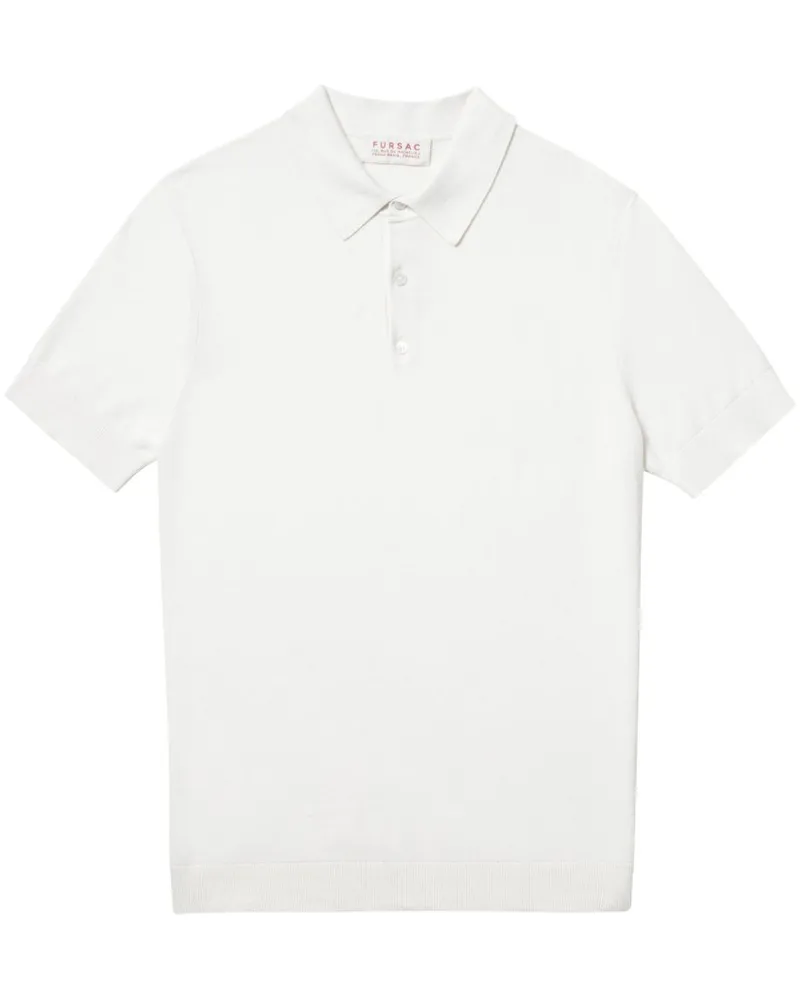 FURSAC Gestricktes Poloshirt - Weiß Weiß