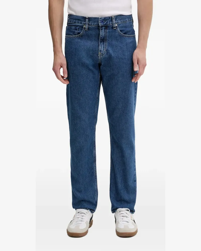 Karl Lagerfeld logo-patch straight-leg jeans - Blau Blau