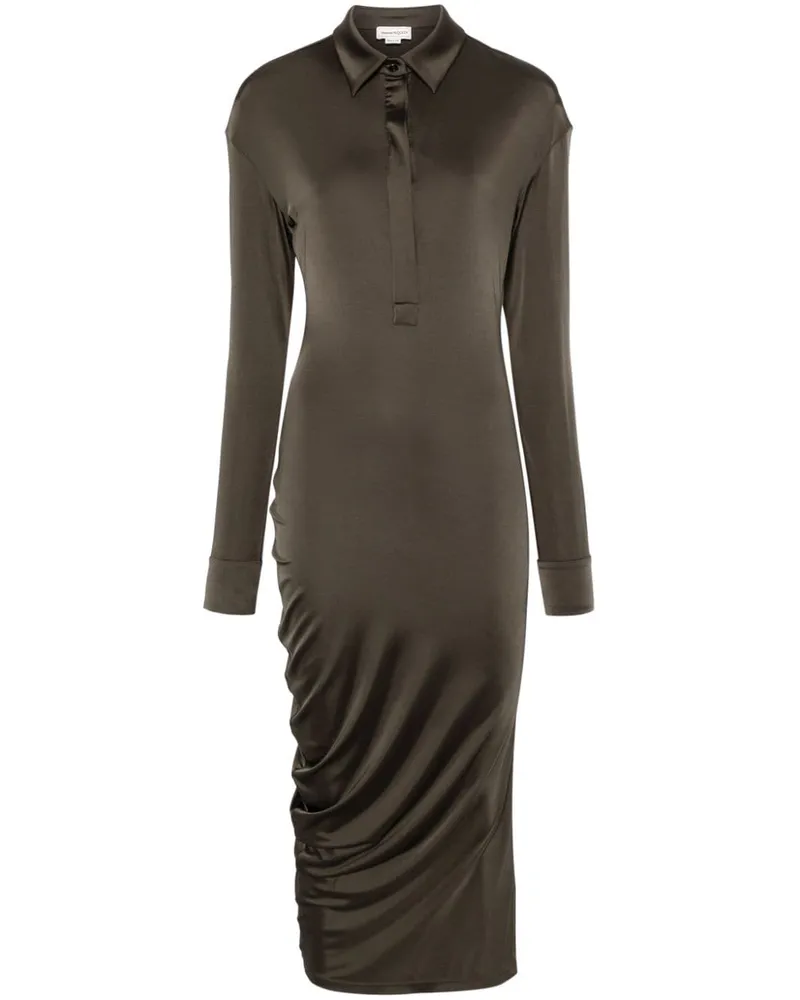 Alexander McQueen Mittellanges Hemdkleid - Grün Grün