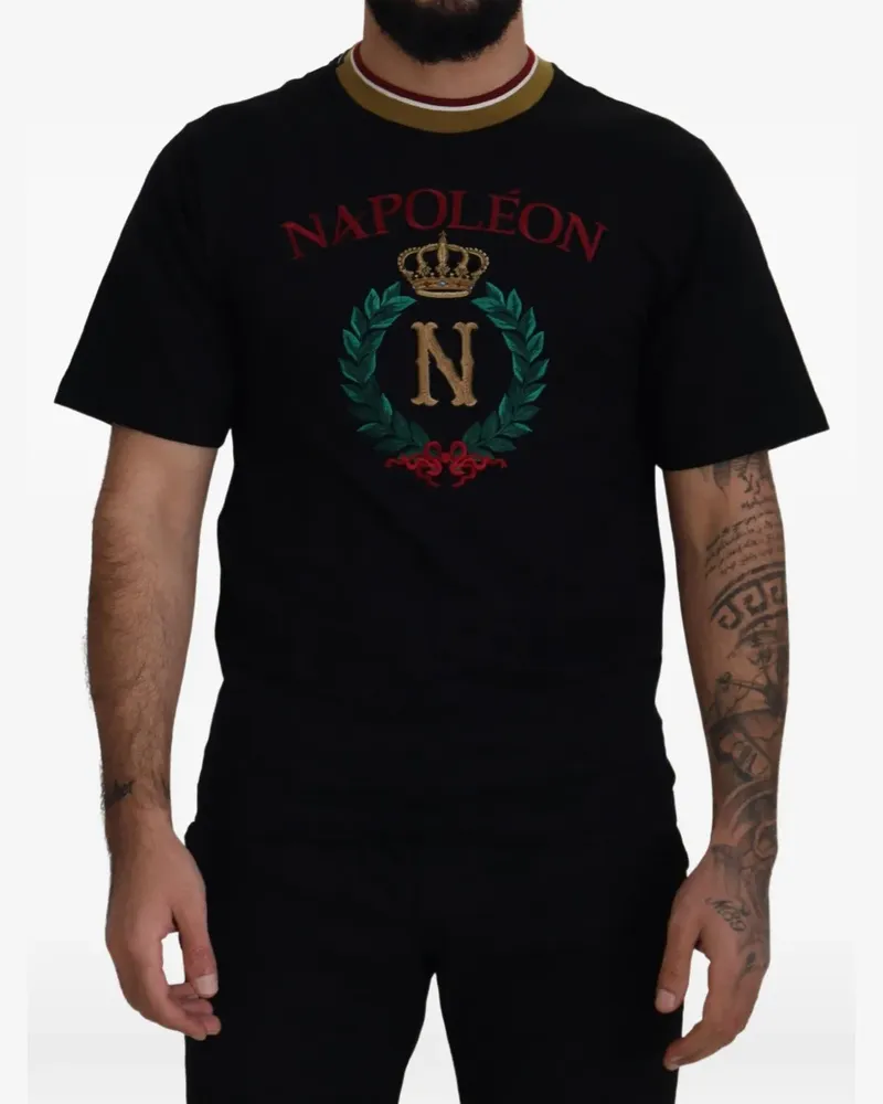 Dolce & Gabbana Besticktes T-Shirt - Schwarz Schwarz