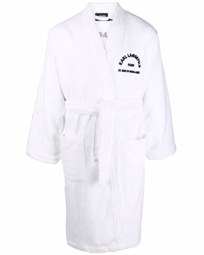 Karl Lagerfeld Bademantel mit Logo-Print - Weiß Weiß