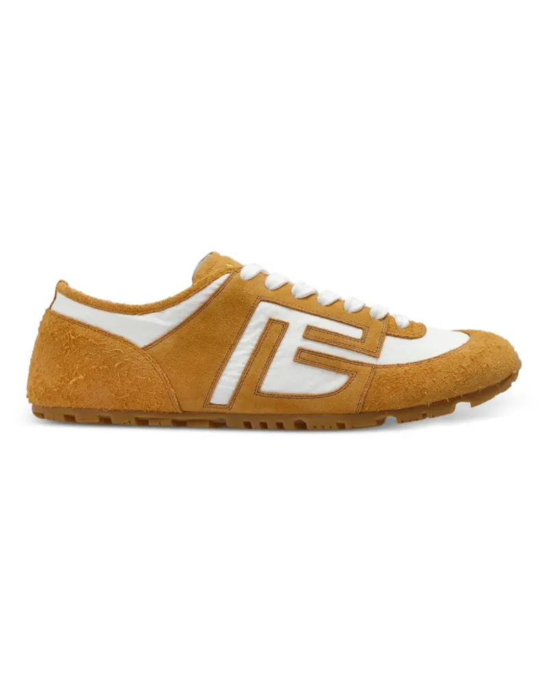 Balmain Racer suede-panel sneakers - Gelb Gelb