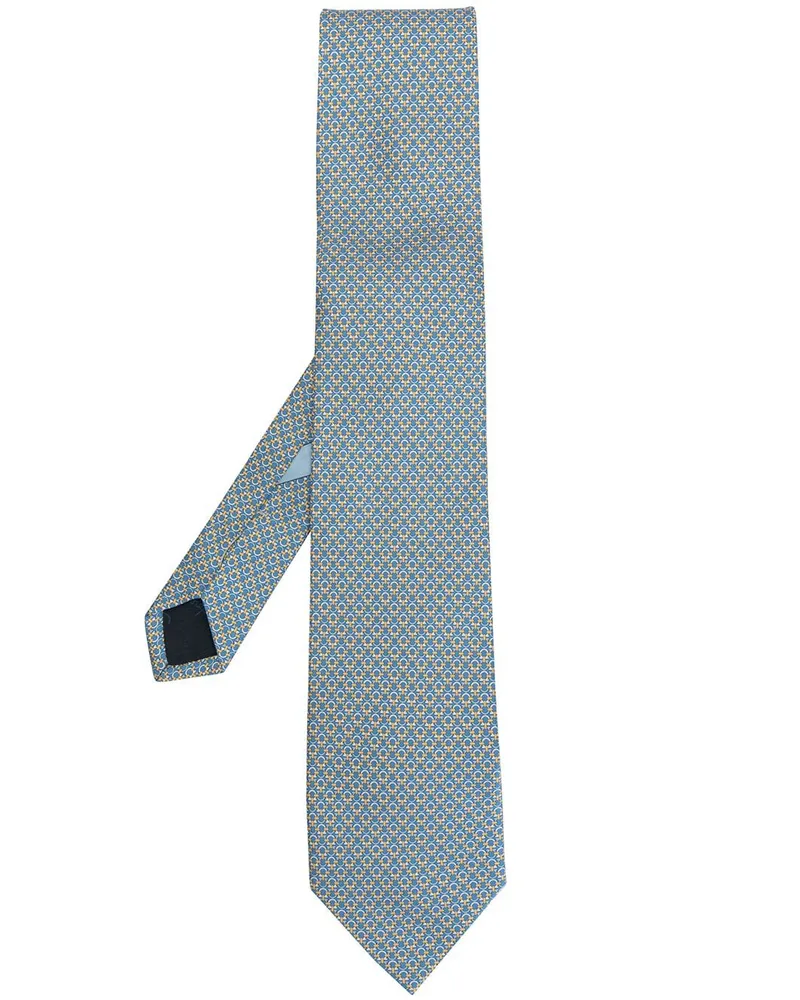 Ferragamo Krawatte mit Gancini-Muster - Blau Blau