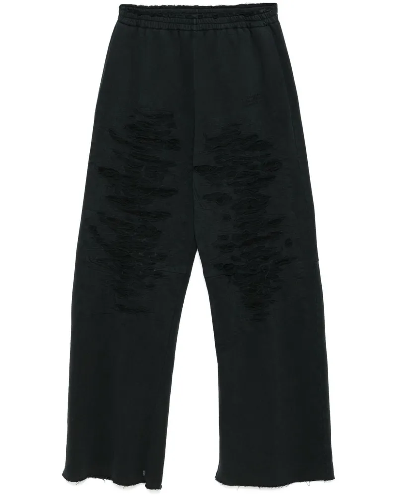 Maison Margiela Jogginghose in Distressed-Optik - Schwarz Schwarz
