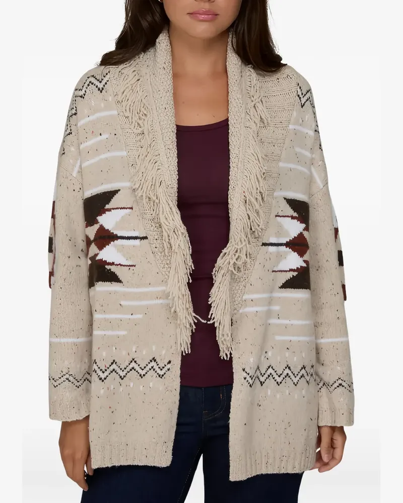 Autumn Cashmere Jacke mit Fransen und Schalkragen - Nude Nude