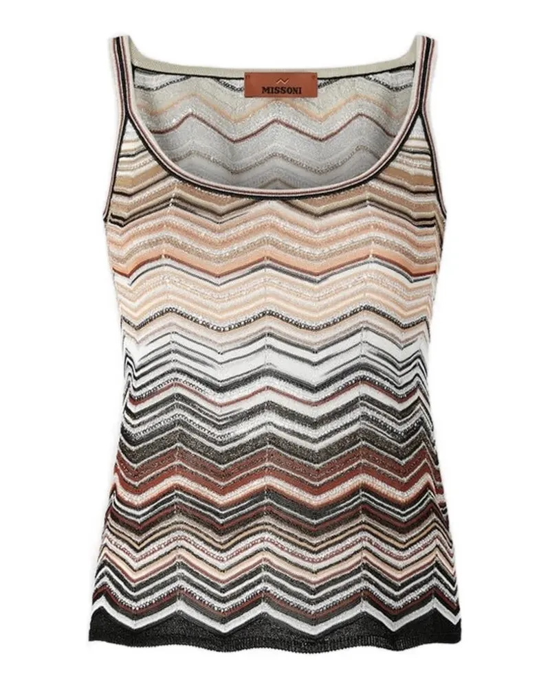 Missoni Pailletten-Tanktop mit Zickzackmuster - Nude Nude