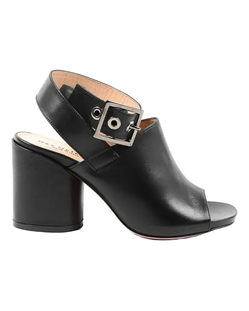 DIAMADA Peeptoe-Pumps mit Schnalle - Schwarz Schwarz
