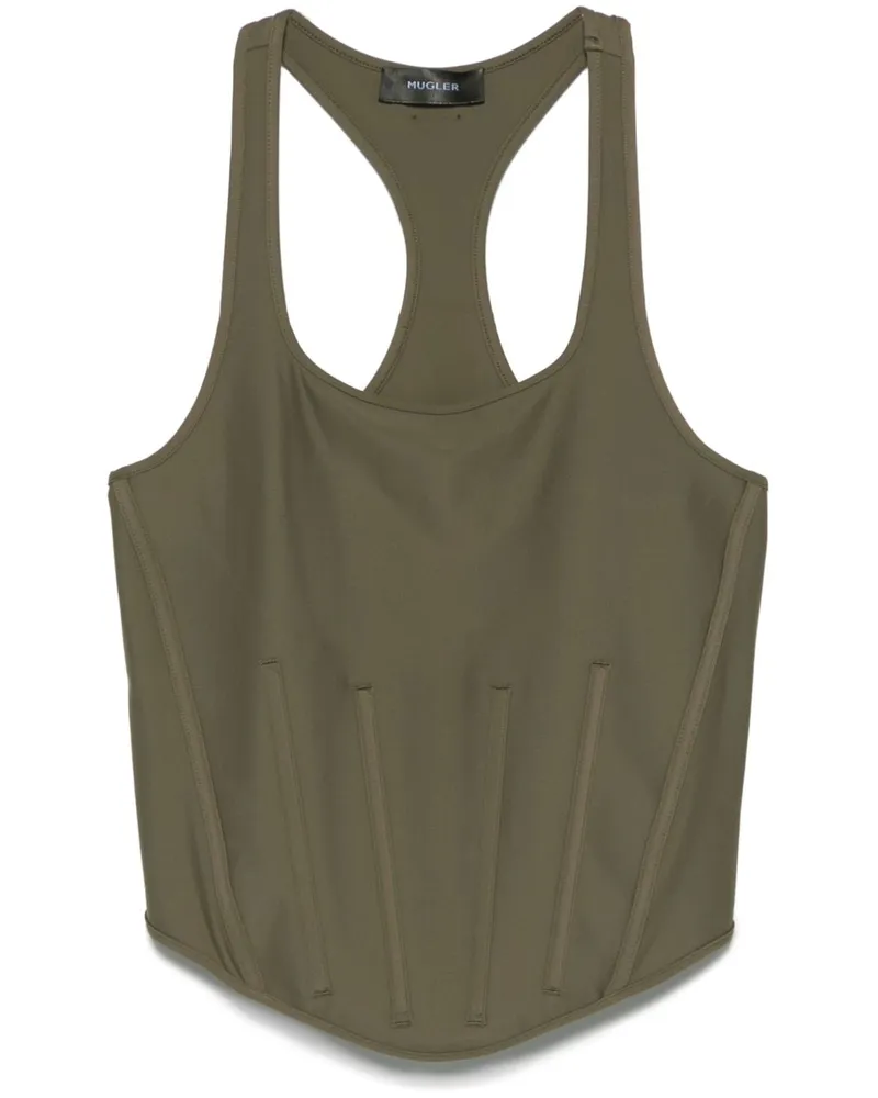 Thierry Mugler Top mit Corsage - Grün Grün