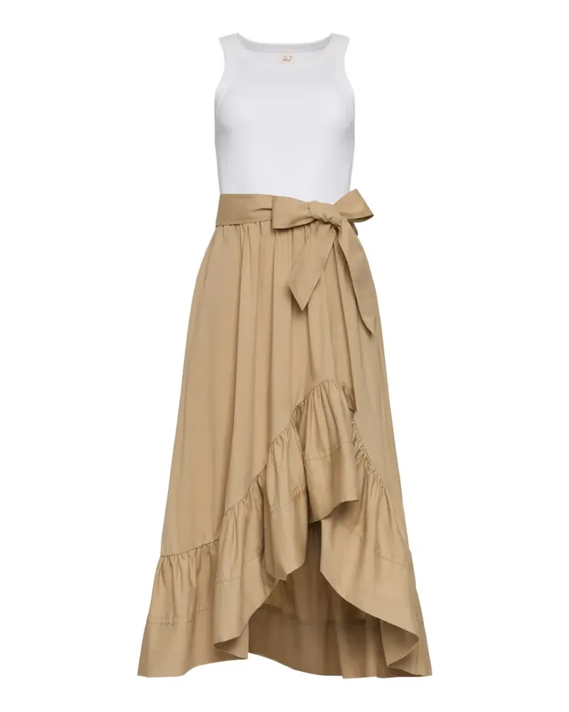 Cinq à Sept Zayla ruffled tie-waist midi dress - Nude Nude