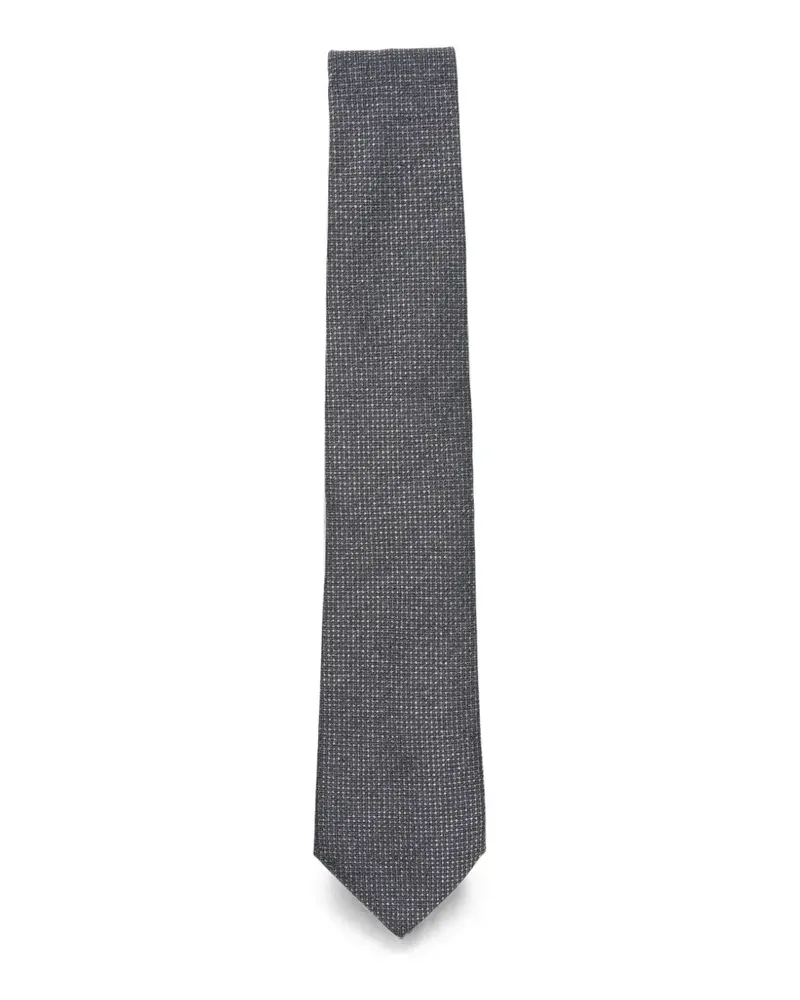 Canali Seidenkrawatte mit Mikro-Muster - Grau Grau