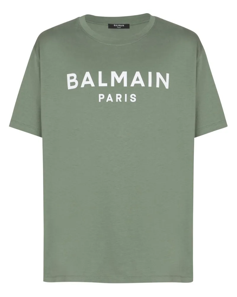 Balmain T-Shirt mit Logo-Print - Grün Grün