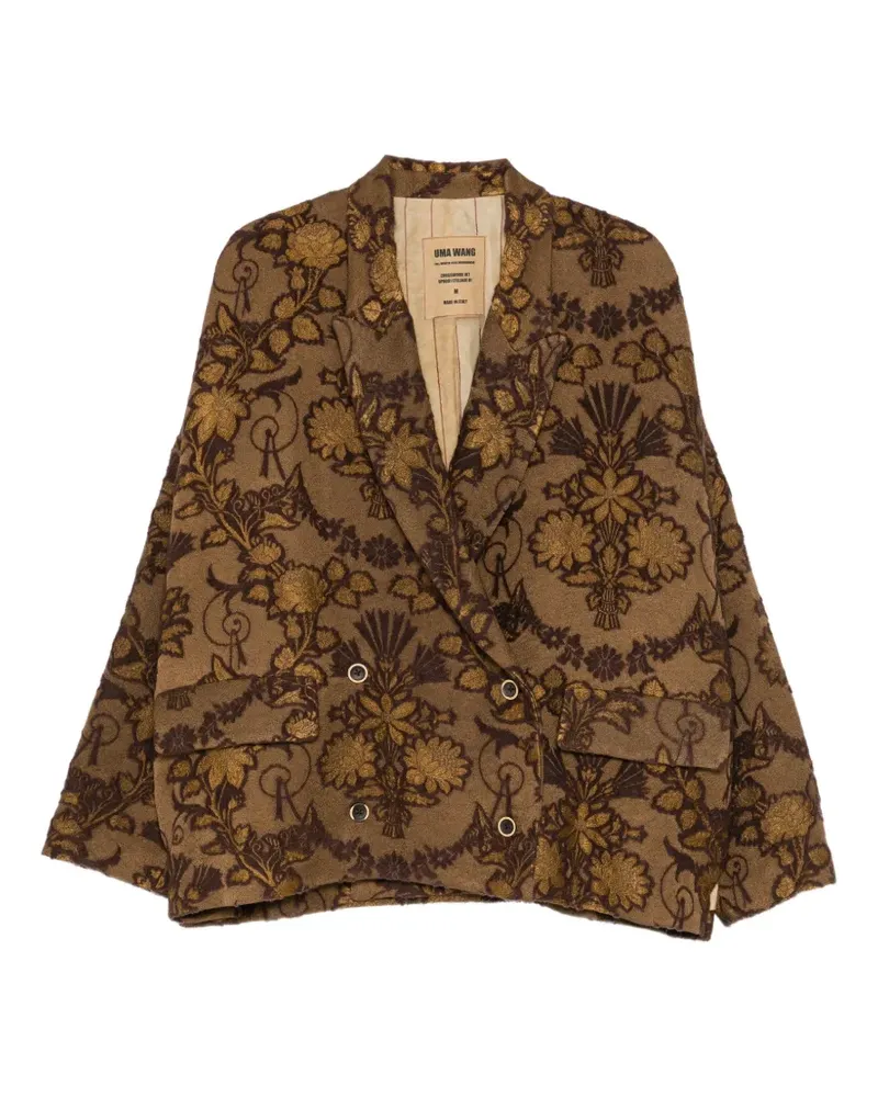 Uma Wang floral-jacquard jacket - Braun Braun