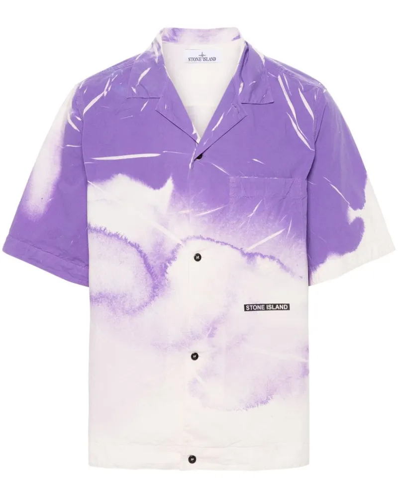 Stone Island Hemd mit abstraktem Print Violett