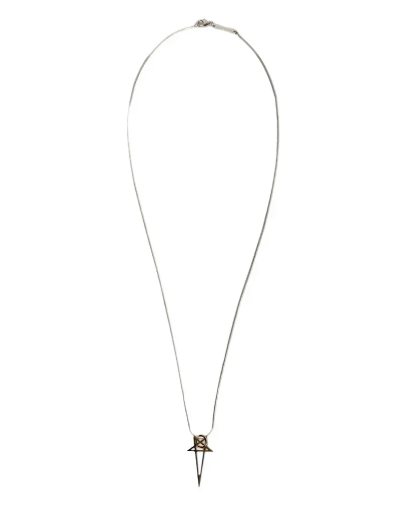 Rick Owens Halskette mit Pentagramm-Anhänger - Silber Silber