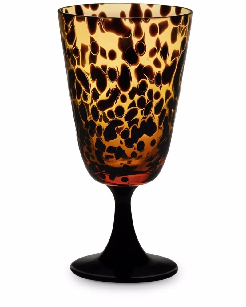 Dolce & Gabbana Weinglas mit Leoparden-Print - Schwarz Schwarz