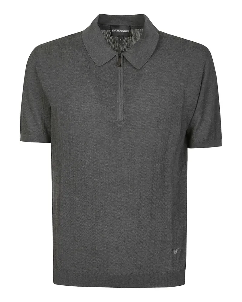 Emporio Armani Poloshirt mit Reißverschluss - Grau Grau
