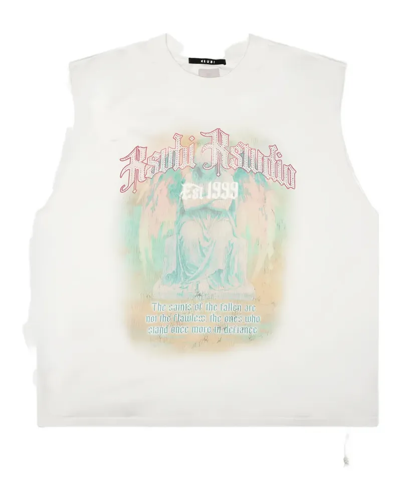 ksubi Ksaint Cut Off graphic-print tank top - Weiß Weiß