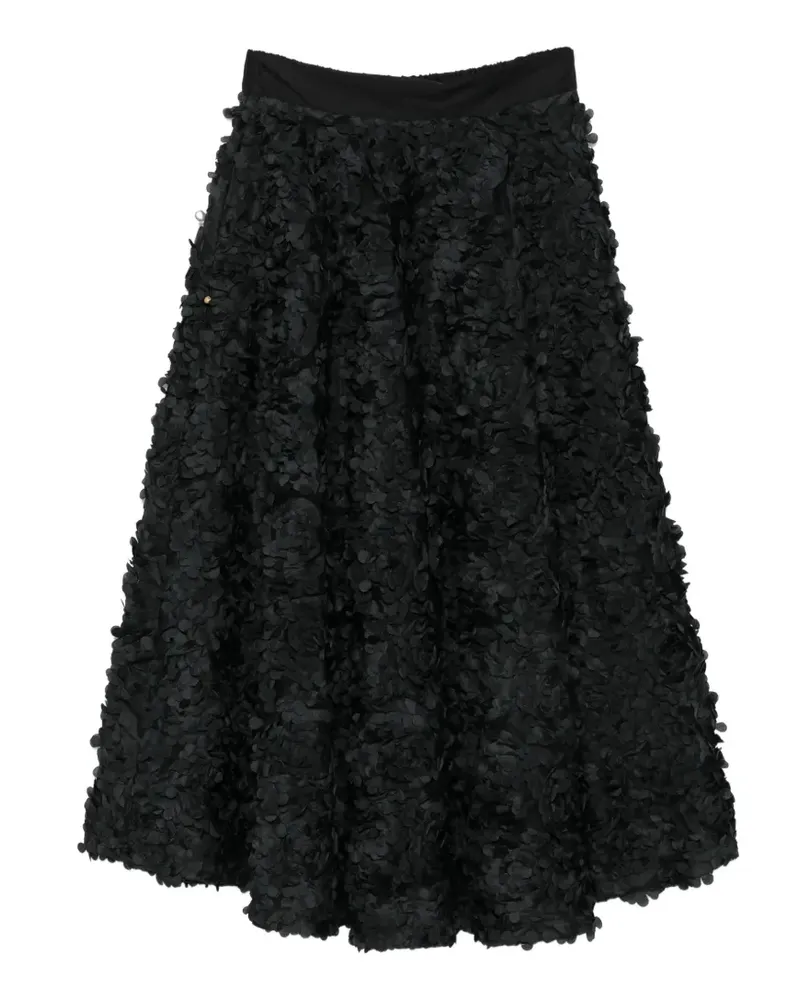 PLAN C Jodie Midirock mit Blumendetail - Schwarz Schwarz