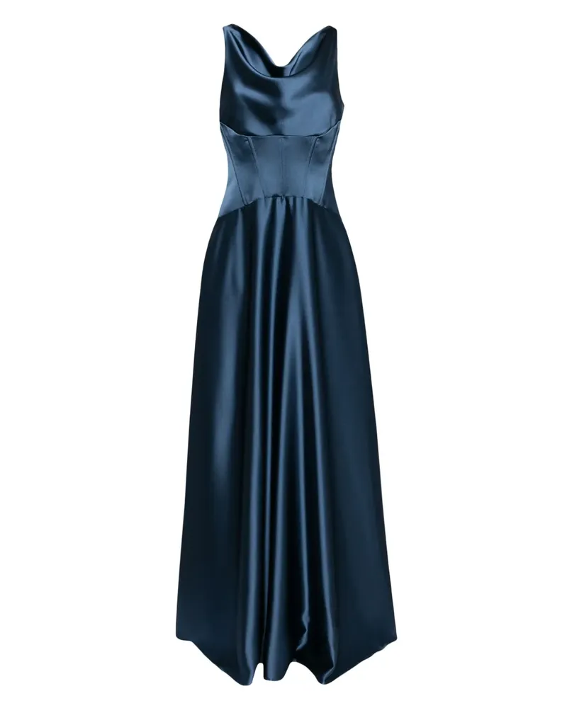 Amsale Abendkleid mit tiefer Taille - Blau Blau
