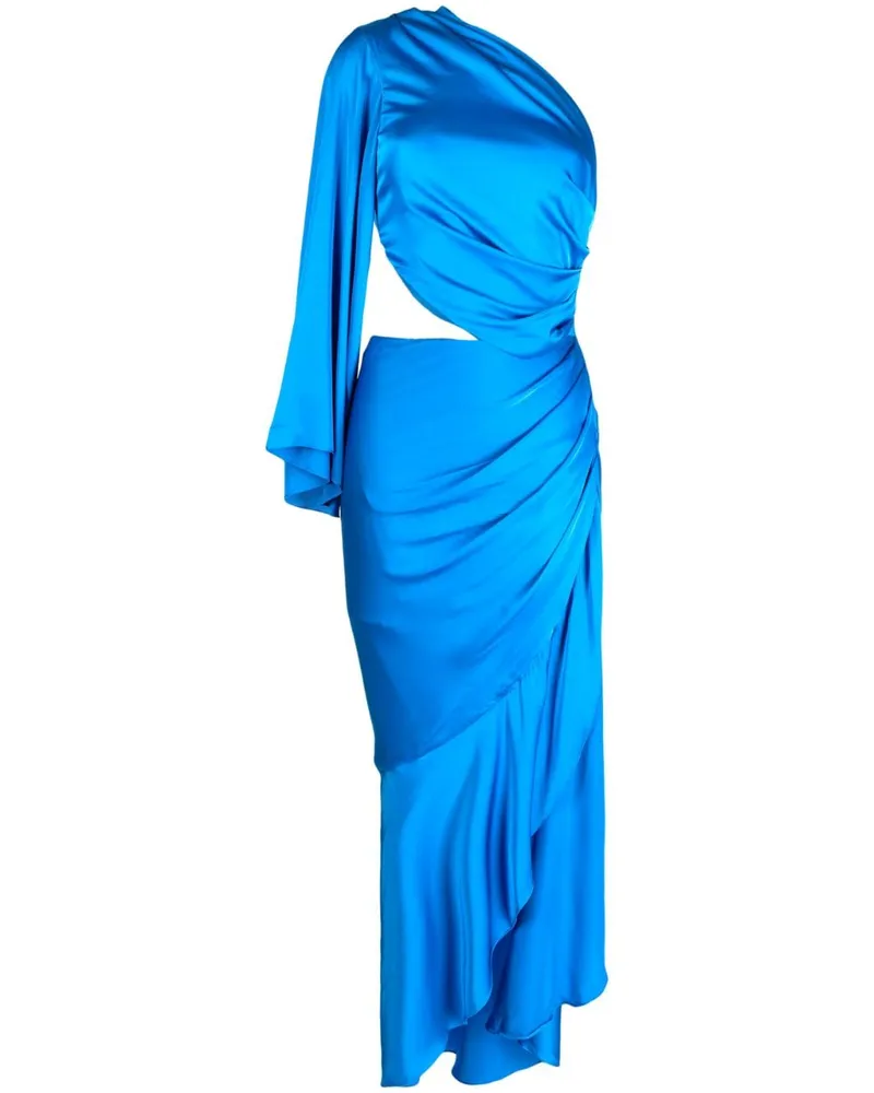 Pat Bo Drapierte One-Shoulder-Kleid Blau