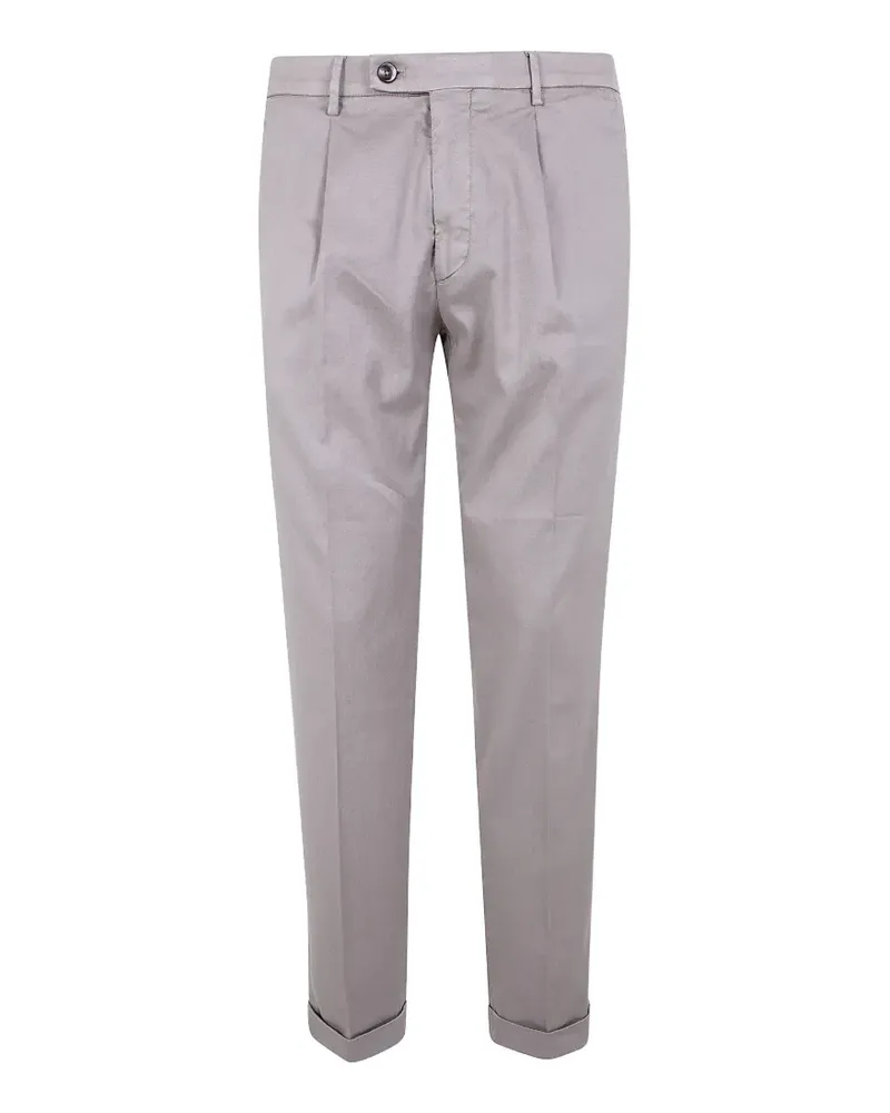 MICHAEL COAL Leinenhose mit Bundfalten - Grau Grau