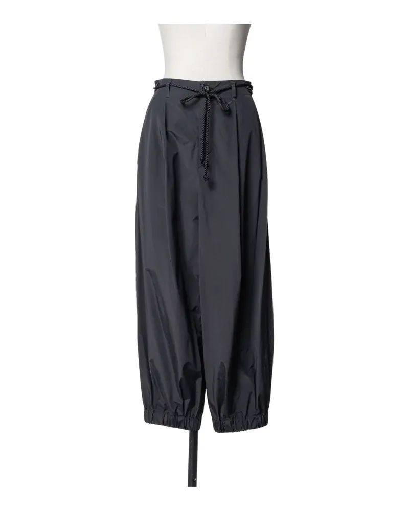 Muller of Yoshiokubo tucked rope-belt trousers - Schwarz Schwarz