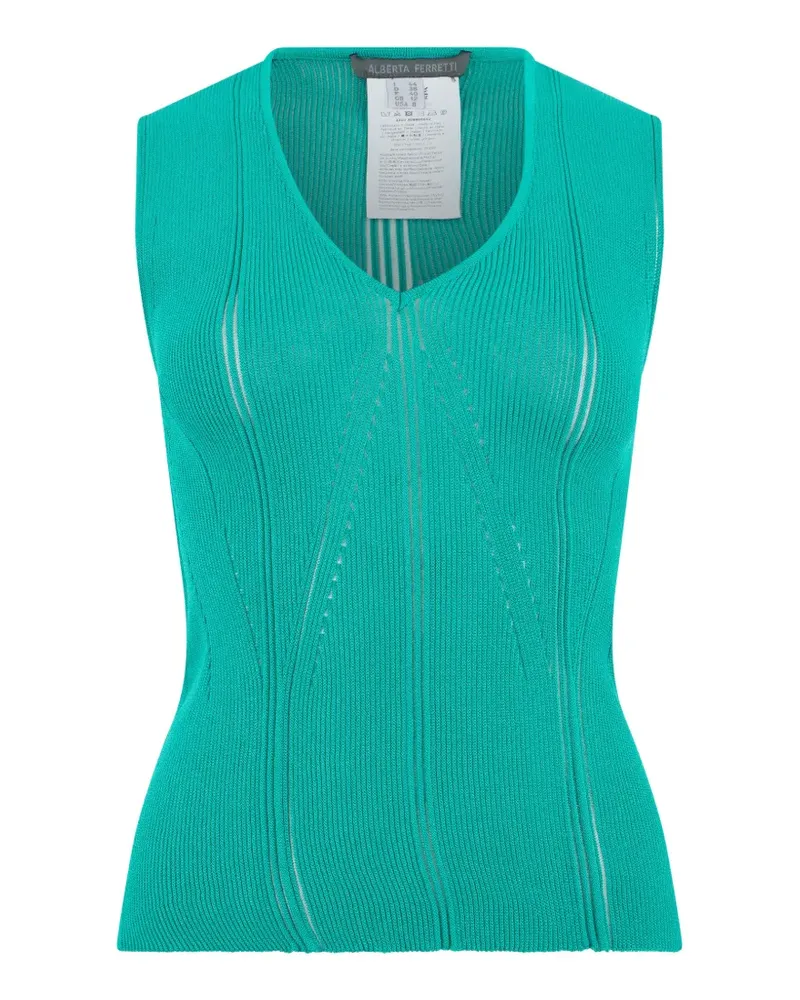 Alberta Ferretti ribbed-knit tank top - Grün Grün