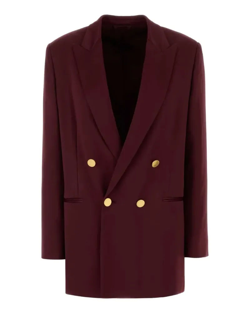 Alberta Ferretti Tyrian double-breasted satin blazer - Rot Rot