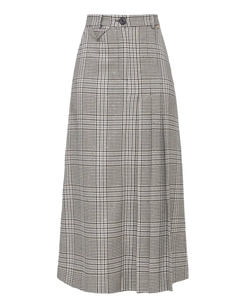 NISSA checked tailored midi skirt - Grau Grau