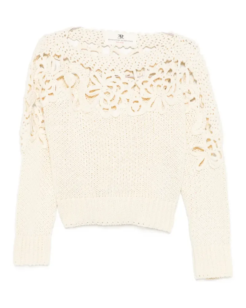 Ermanno Scervino crochet-knit cut-out sweater - Weiß Weiß