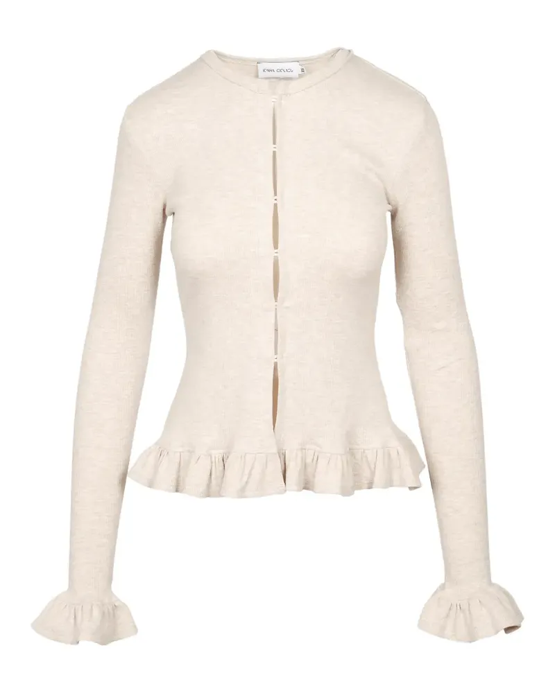 Ioana Ciolacu ruffled-trim blouse - Nude Nude