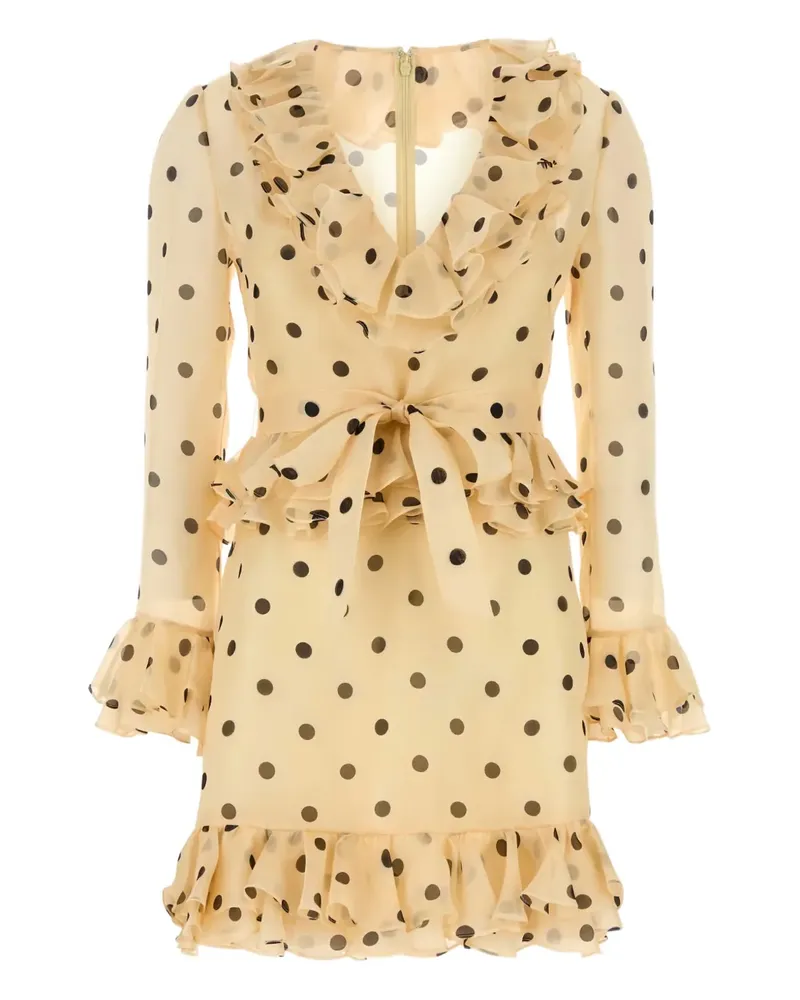 Valentino Garavani Organza-Minikleid mit Polka Dots - Nude Nude