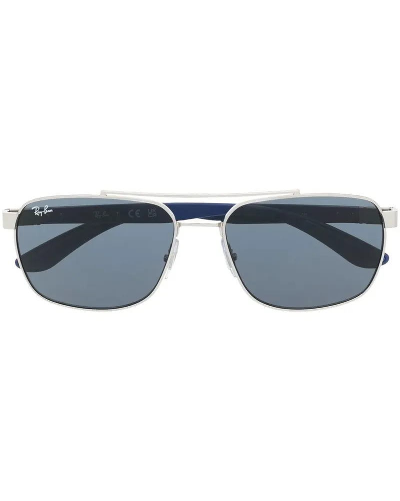 Ray Ban Eckige Sonnenbrille mit Logo-Gravur - Blau Blau