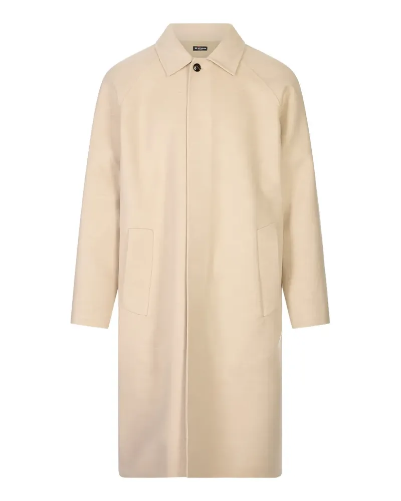 Kiton raglan-sleeve single-breasted coat - Nude Nude